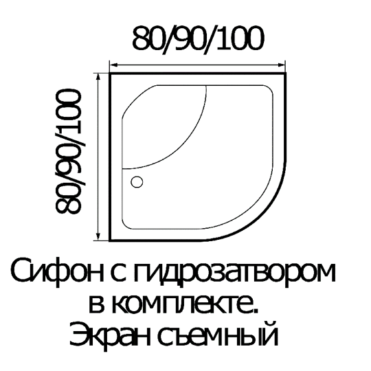 Угловая душевая кабина River Desna 90/46 без крыши