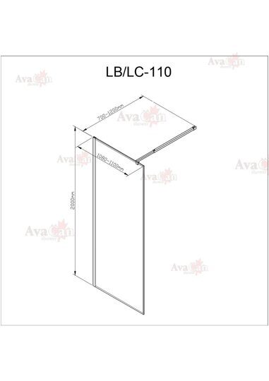 Душевая перегородка AvaCan LB 110 MT