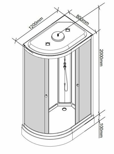 Душевая кабина Parly EC1231R (80х120х210)