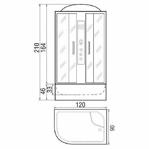 Душевая кабина River Dunay 120/90/44                               R ТН