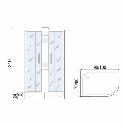 Душевая кабина River Nara 90/70/24 МТ L 90*70*210