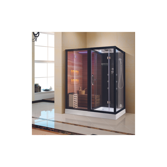 Комбинированная сауна 2в1 Ceruttispa ALBANO Nero-L Black 1800x1100x2230