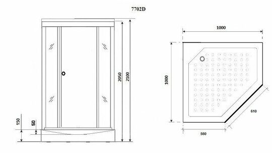 Душевая кабина Niagara NG-7702DW (1000х1000х2100)