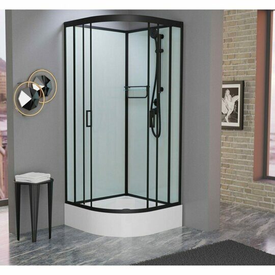 Душевая кабина Frank F400/1 Black средний поддон без крыши