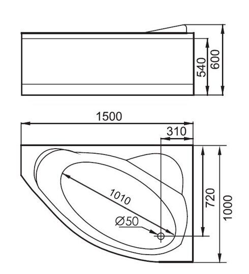 Акриловая ванна Gemy G9009 B R