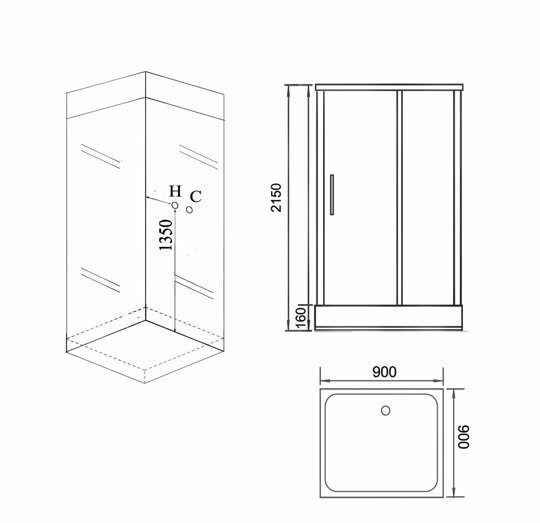 Душевая кабина Grossman GR161 (90x90x215) GROSSMAN 5 мест