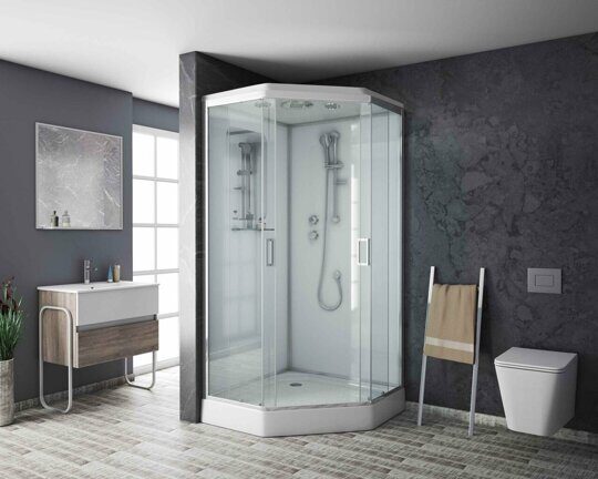 Душевая кабина Niagara NG-6002-01D (1000х1000х2200) низкий поддон(16 см) стекло ПРОЗРАЧНОЕ, 4 места