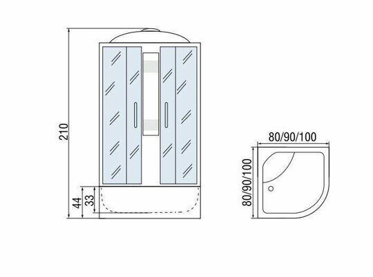 Душевая кабина Мономах 100/44 С МЗ
