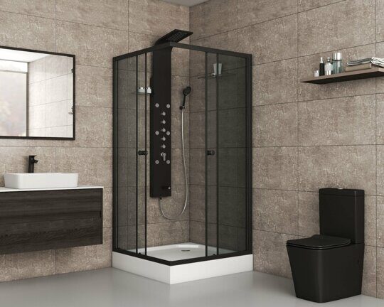 Душевой уголок Niagara NG-009-14QT (900х900х1950) низкий поддон(13см) стекло ТОНИРОВАННОЕ, 2 места