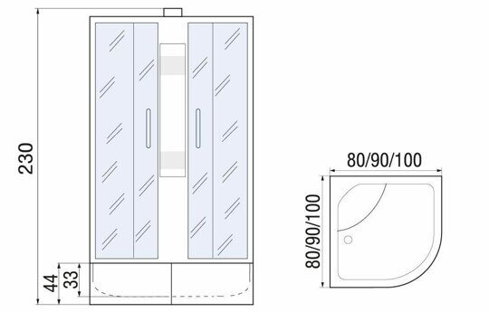 Душевая кабина River Nara XL 100/44 MT